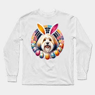 Havanese Delights in Easter with Bunny Ears and Eggs Long Sleeve T-Shirt